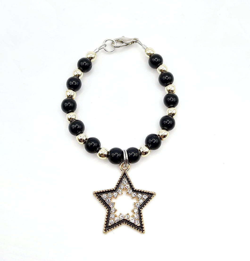 Black and Gold  Rhinestone Star