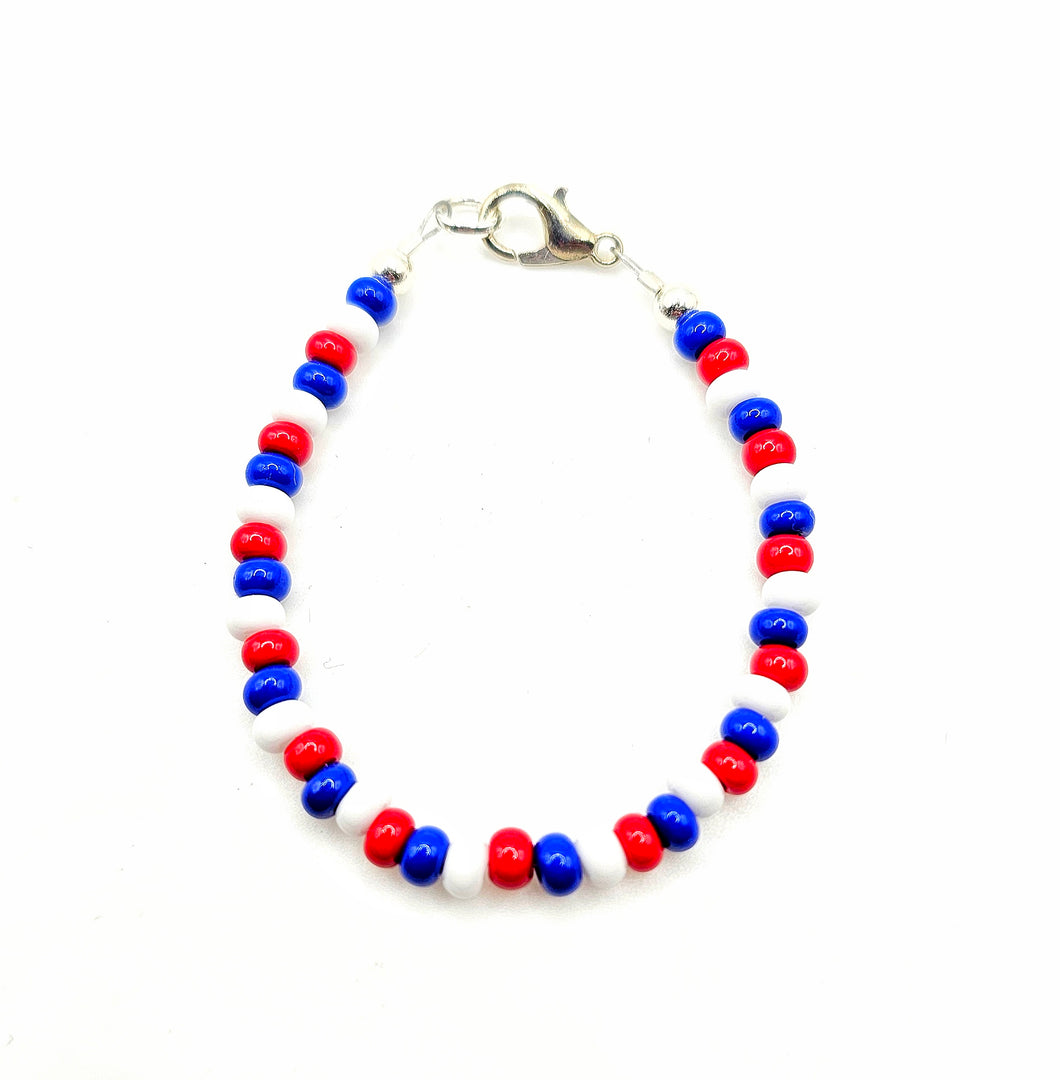 Red, White and Blue Seed Beads