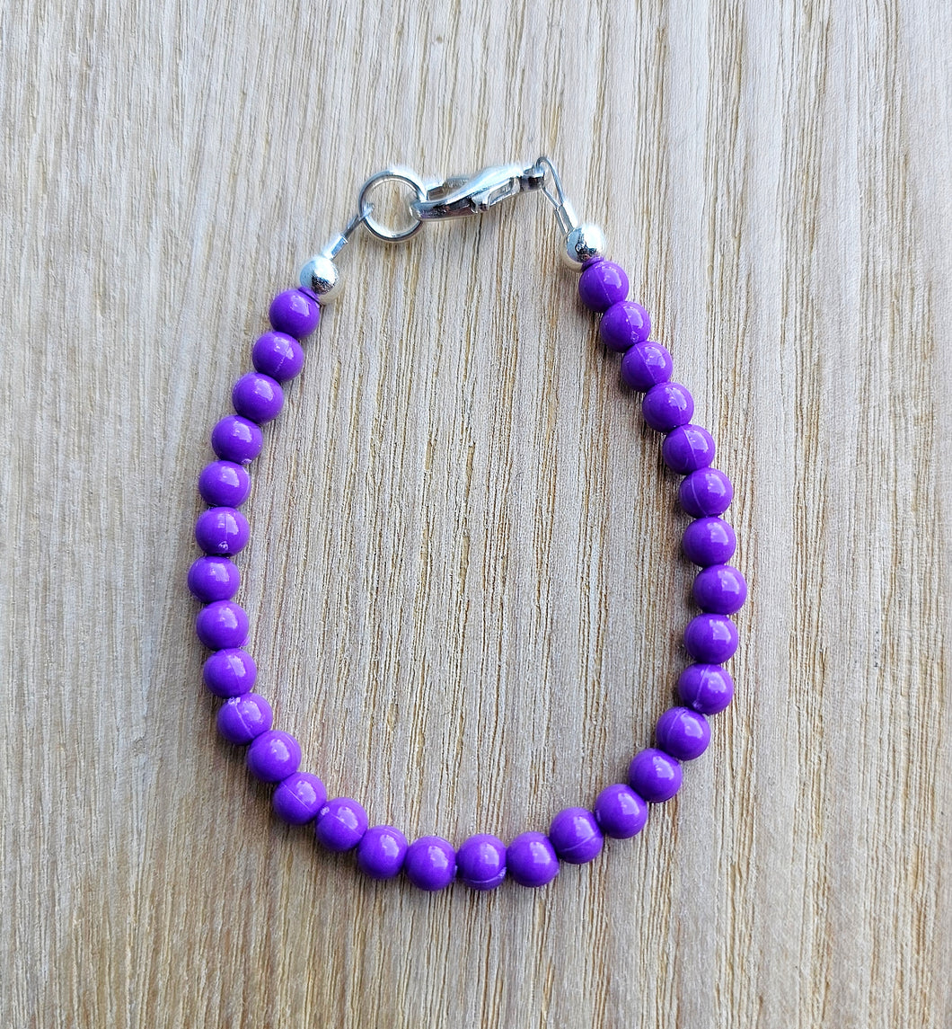 Purple 4mm Round Beads