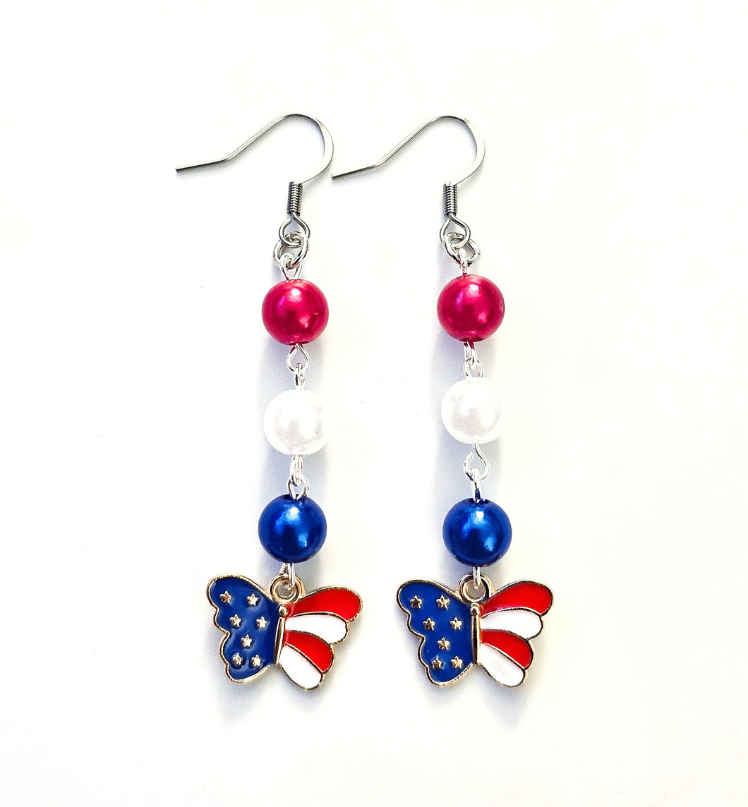 Patriotic Pearl Earrings