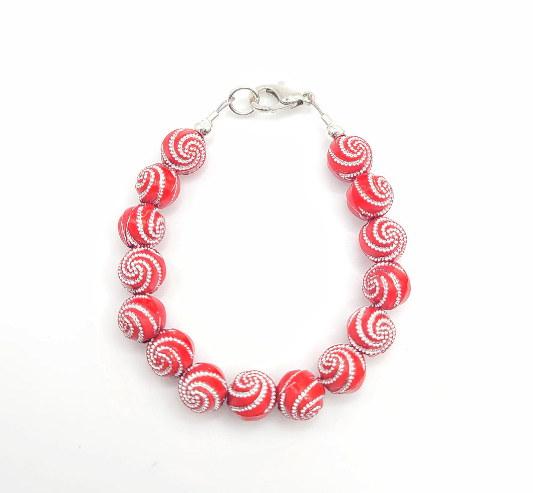 Red and Silver Swirl
