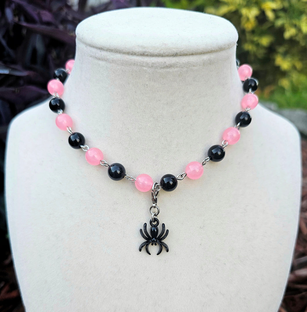 Pink and Black Glow Spider