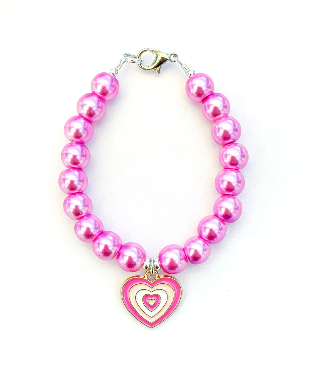 Hot Pink Pearls Heart