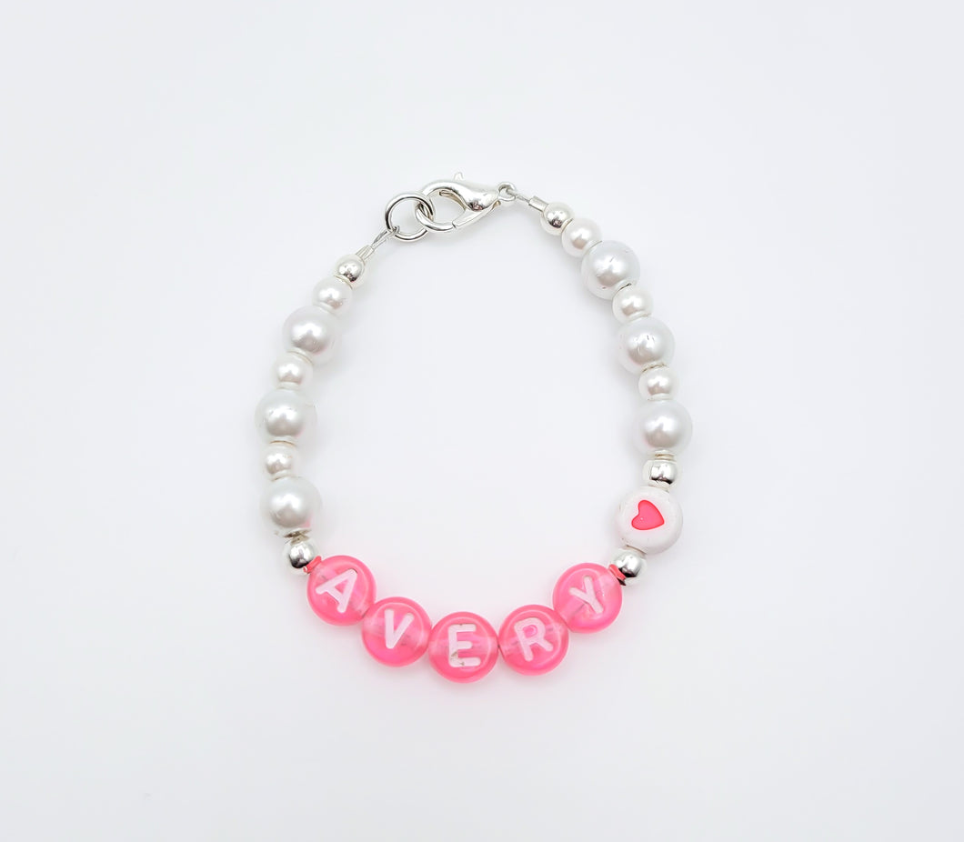 Pink Name with Pearls